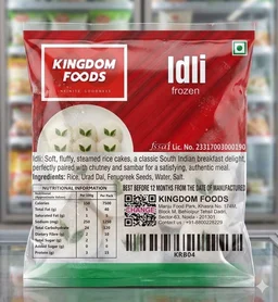 Kingodm Foods Idli (40 Gm/Pc) (Frozen) – 25 Pcs