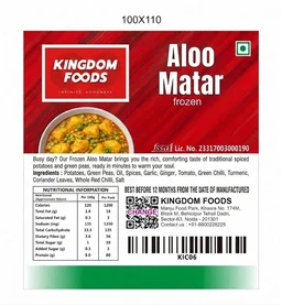 Kingodm Foods Aloo Matar (Frozen), 1Kg