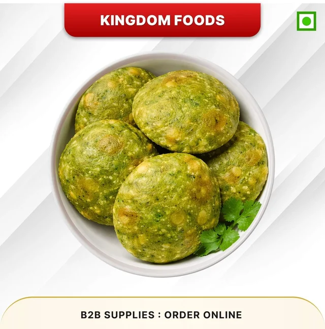 Kingodm Foods Palak Poori (Frozen) (28 Gm/Pc) – Pack of 10 Pieces, 1 Packet