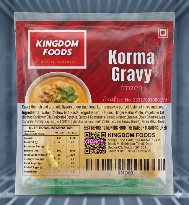 Kingodm Foods Korma Gravy (Frozen) – 1 Kg