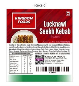Kingodm Foods Lucknawi Seekh Kebab (Frozen) (90 Gm/Pc) – 1 Kg