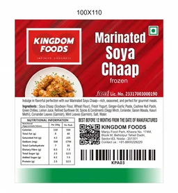 Kingodm Foods Marinated Soya Chaap (Frozen) (65 Gm/Pc) – 1 Kg
