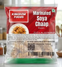 Kingodm Foods Marinated Soya Chaap (Frozen) (65 Gm/Pc) – 1 Kg