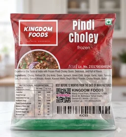 Kingodm Foods Pindi Choley (Frozen) –1Kg/ Pack