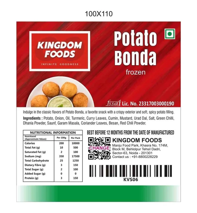 Kingodm Foods Potato Bonda (Frozen) (40 Gm/Pc) – 1 Kg