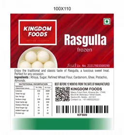 Kingodm Foods Rasgulla (40 Gm/Pc) (Frozen) – 1 Kg