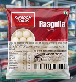 Kingodm Foods Rasgulla (40 Gm/Pc) (Frozen) – 1 Kg