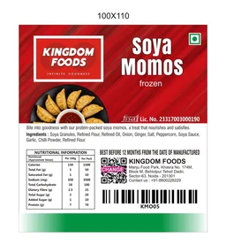 Kingodm Foods Soya Momos (Frozen) (30 Gm/Pc) – Handcrafted, 50 Pcs pack
