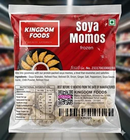 Kingodm Foods Soya Momos (Frozen) (30 Gm/Pc) – Handcrafted, 50 Pcs pack