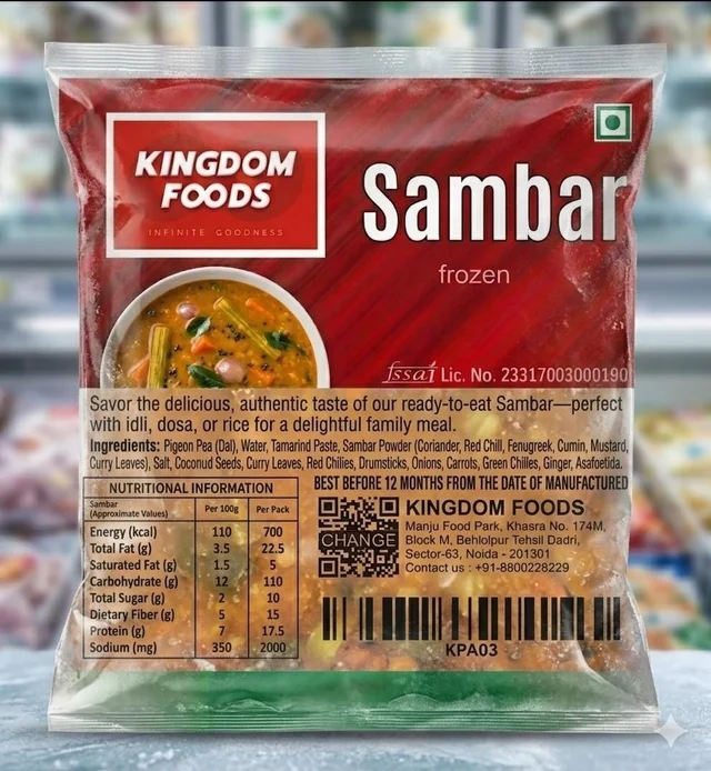 Kingodm Foods Sambar (Frozen) – 1 Kg