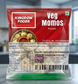 Kingodm Foods Veg Momos (Frozen) (30 Gm/Pc) – 50 Pcs pack