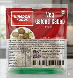 Kingodm Foods Veg Galouti Kebab (Frozen) (40 Gm/Pc) – 1 Kg