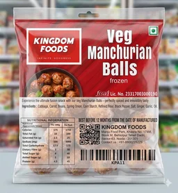 Kingodm Foods Veg Manchurian Balls (Frozen) (20 Gm/Pc) – 1 Kg