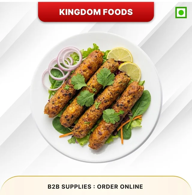 Kingodm Foods Veg Seekh Kabab (Frozen) (70 Gm/Pc) – 1 Kg