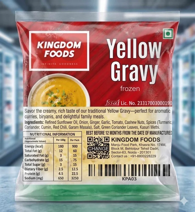 Kingodm Foods Yellow Gravy (Frozen) – 1 Kg