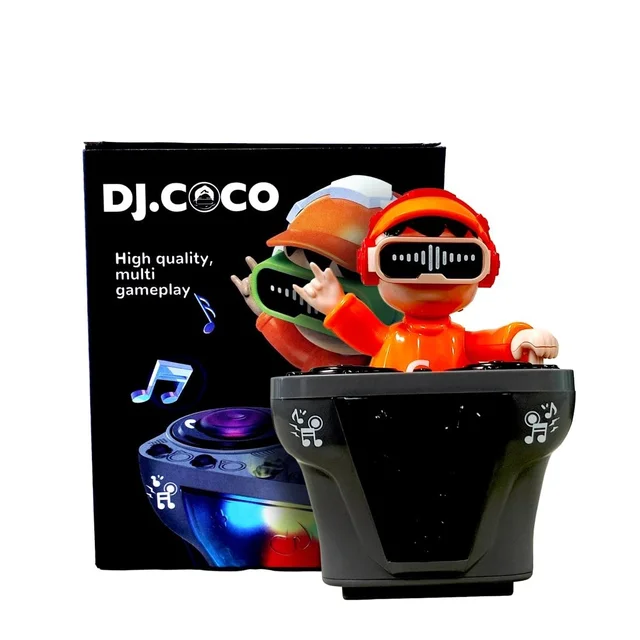 Dancing DJ Man with Music and Lights