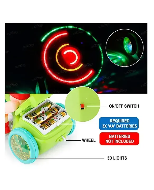 Musical 360° Rotating Stunt Tricycle with Joker Bump Action - Turquoise