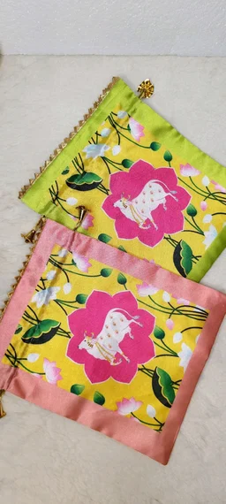 Silky Pichwai Potli (5 Pcs) - Green