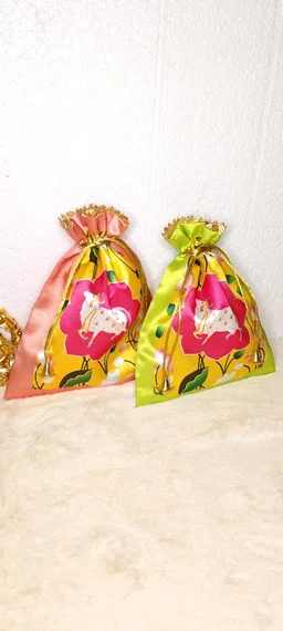 Silky Pichwai Potli (5 Pcs) - Green