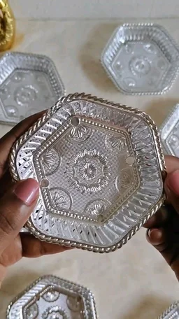 Mini Silver Coated Tray (10 Pcs)
