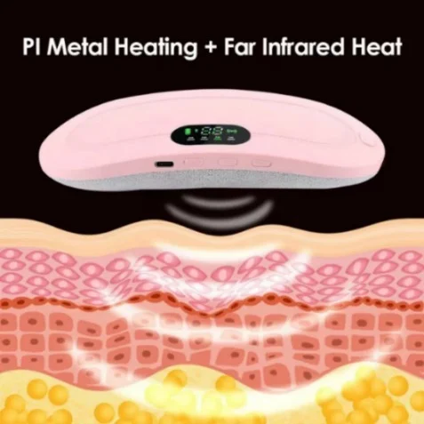 Heating Pad Portable Cordless Electric Waist Belt Device Fast Heating Heat Levels, 4 Massage Modes for Back Pain Relief Belly Pain Relief, Heating Pad Waist Belt for Girls and Women