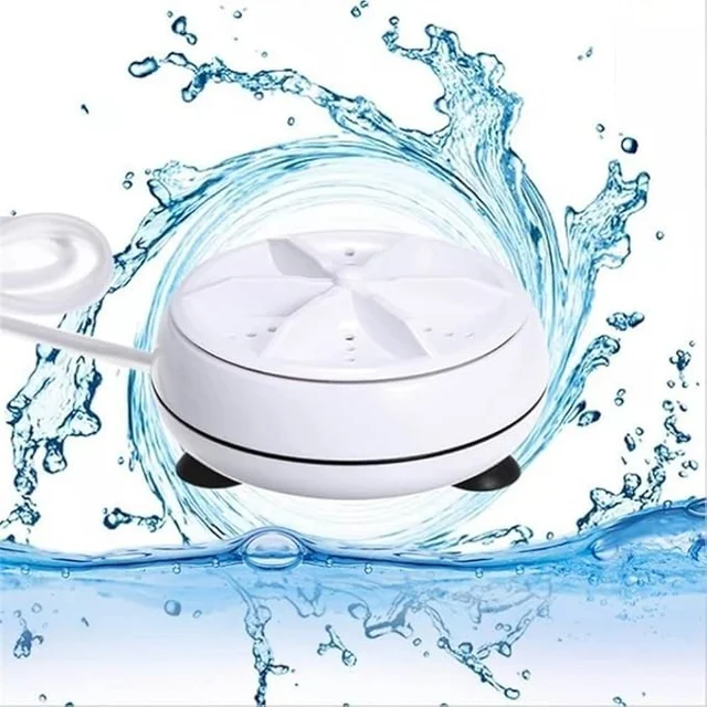 Portable Mini Washing Machine Ultrasonic Turbo Washer USB Powered Compact Laundry Machine for Travel Dorm Small Clothes Washer for Socks Underwear T Shirts