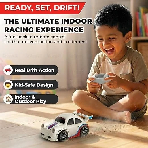 High-Speed RC Drift Car with Remote Control, USB Rechargeable Racing Toy Car, LED Lights, 2.4GHz Controller, Kids & Adults Gift Black