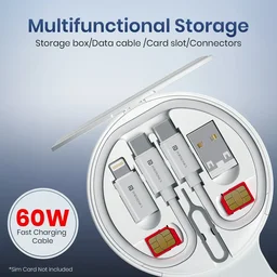 Portronics ChargeMate Trio 15W Wireless Output | Multifunctional Cable Kit | Earbuds/Watch Wireless Charging | Mobile Stand