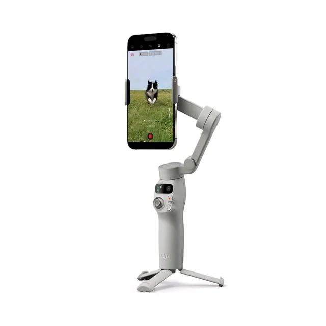 DJI Osmo Mobile 7 Gimbal Stabilizer for iPhone, Android, Built-in Tripod, Ultra-Light, 3-Axis Phone Gimbal,Activetrack 7.0,One-Tap Edit,Phone Charging Vlogging Stabilizer YouTube Video, Gray
