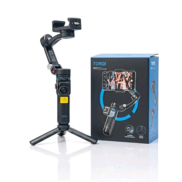 Tokoi M02 Phone Stabilizer 3 Axis Pro, AI Tracking Gimbal with Detachable RC, Portable Foldable Smart Stabilizer for Android and iPhone, Ideal for Vlogging, Youtube, TikTok (M02)