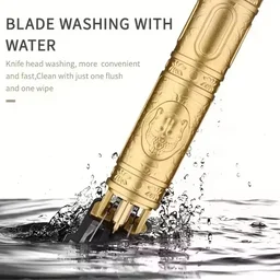 T9 Professional Hair Trimmer for Men, Golden Metal Body, Cordless, USB Rechargeable, Zero Gap Beard and Hair Clipper with 4 Guide Combs and Brush