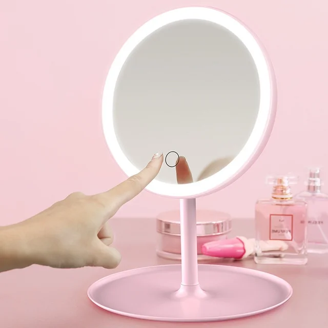 Imported Screen Switch L-ED Backlit Mirror N White Light Detachable Base Desk Mirror_172700