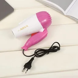 Nova NV‑1290 Foldable Hair Dryer 1000W Travel‑Friendly 2‑Speed Compact Hair Dryer for Men Women Blue Fast Drying Lightweight
