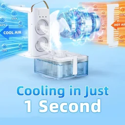 Electric Fan Desktop Double-Head Powerful Air (1 Pc / With Remote / Plug And Play)