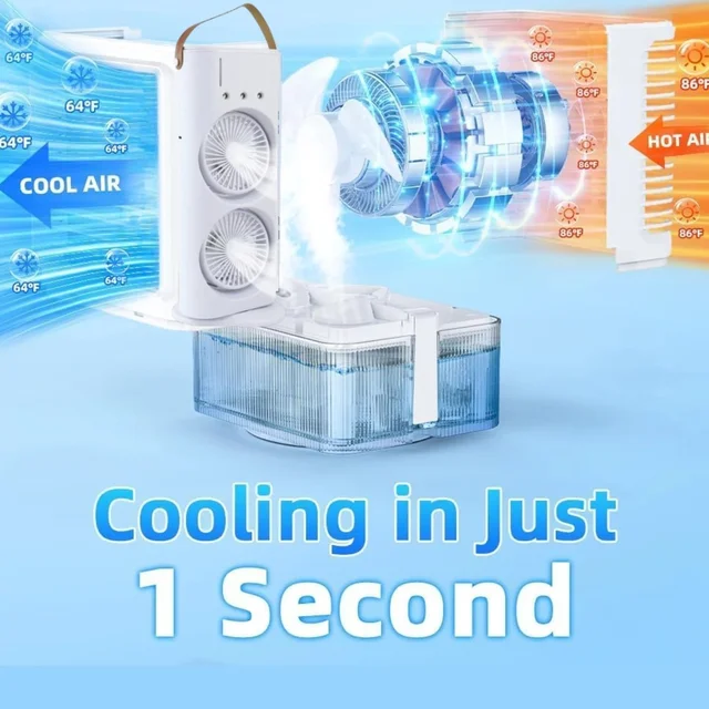 Electric Fan Desktop Double-Head Powerful Air (1 Pc / With Remote / Plug And Play)
