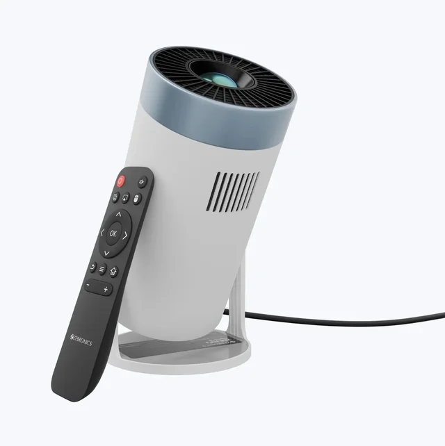 ZEBRONICS PixaPlay 62 (3000 |m / Wireless / Remote
Controller) Portable Projector (White+Blue)