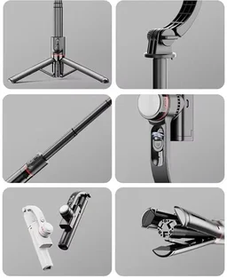 L19s Mobile Gimbal Stabilizer with Wireless Remote, Extendable Selfie Stick and Tripod, 360 Auto Rotation, Auto Balance for Vlog and Anti Shaking for Live Videos, 1-Axis (L19s Mobile Gimbal)