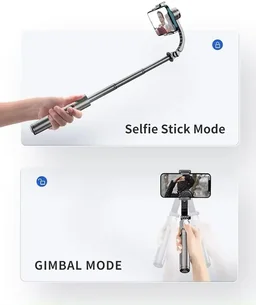 L19s Mobile Gimbal Stabilizer with Wireless Remote, Extendable Selfie Stick and Tripod, 360 Auto Rotation, Auto Balance for Vlog and Anti Shaking for Live Videos, 1-Axis (L19s Mobile Gimbal)