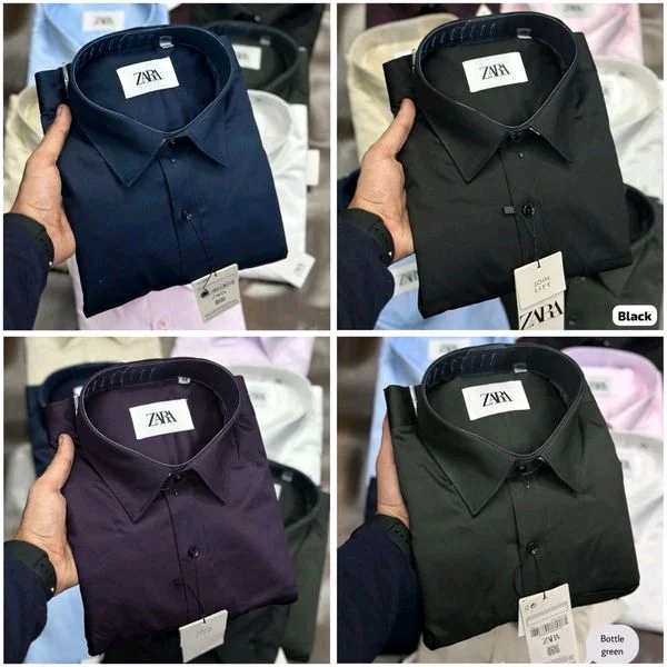 Zara Plain Shirts For Men - 4 Pc Combo Stylish & Comfortable - XXL-44