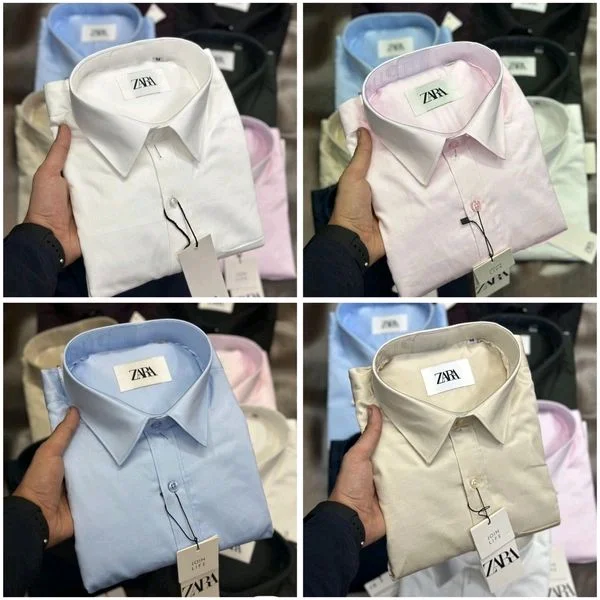 Zara Plain Shirts For Men - 4 Pc Combo Stylish & Comfortable - XL-42