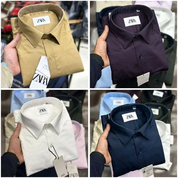Zara Plain Shirts For Men - 4 Pc Combo Stylish & Comfortable - M-38