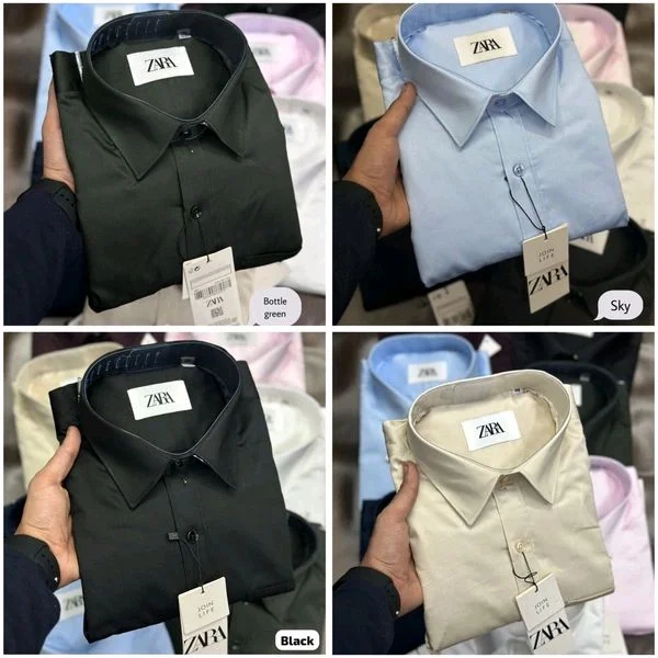 Zara Plain Shirts For Men - 4 Pc Combo Stylish & Comfortable - XL-42