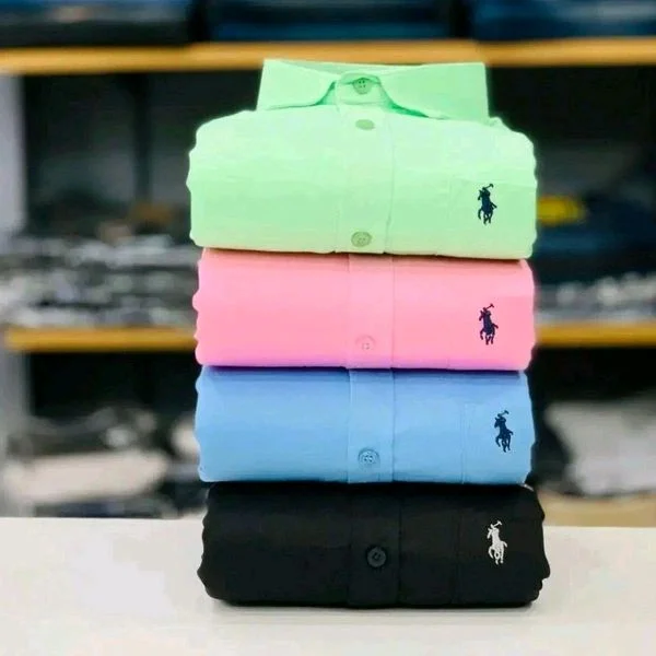 RL Polo Plain Shirts Combo Of 4pcs - XXL-44