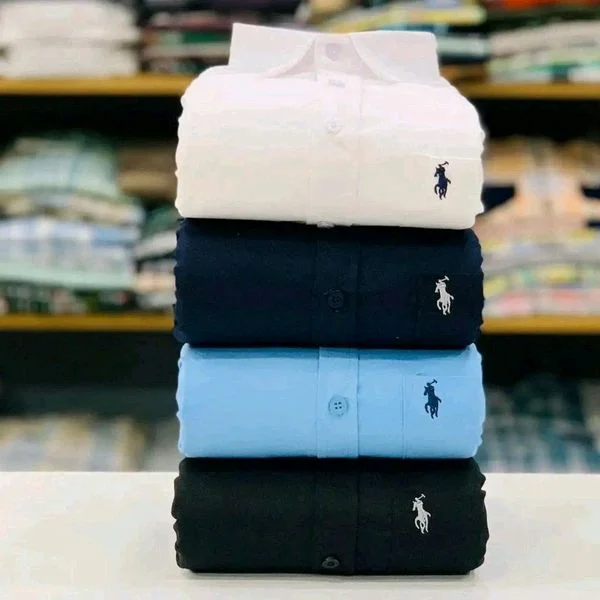 RL Polo Plain Shirts Combo Of 4pcs - XL-42