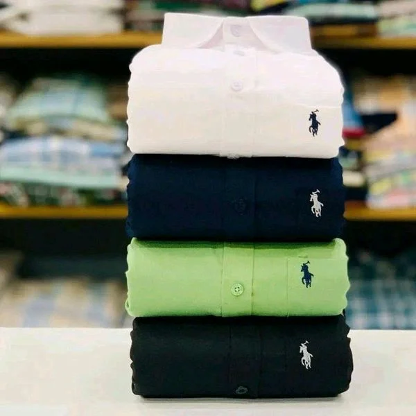 RL Polo Plain Shirts Combo Of 4pcs - S-36