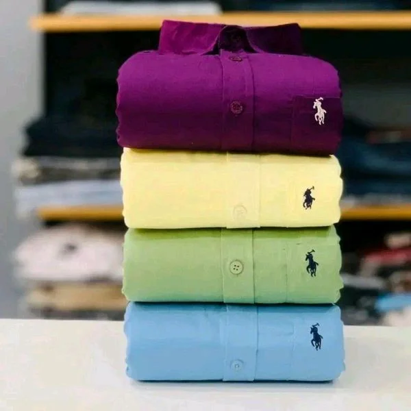 RL Polo Plain Shirts Combo Of 4pcs - XL-42