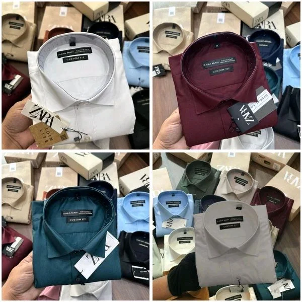 Zara Plain Shirts Combo Of 4pcs - XL-42