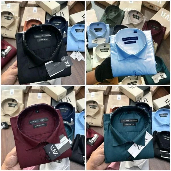 Zara Plain Shirts Combo Of 4pcs - XL-42
