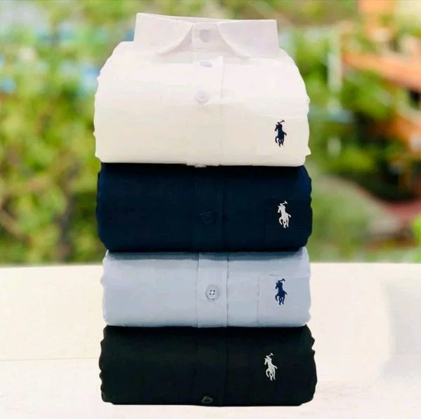 RL Polo Plain Shirts Combo Of 4pcs - XL-42