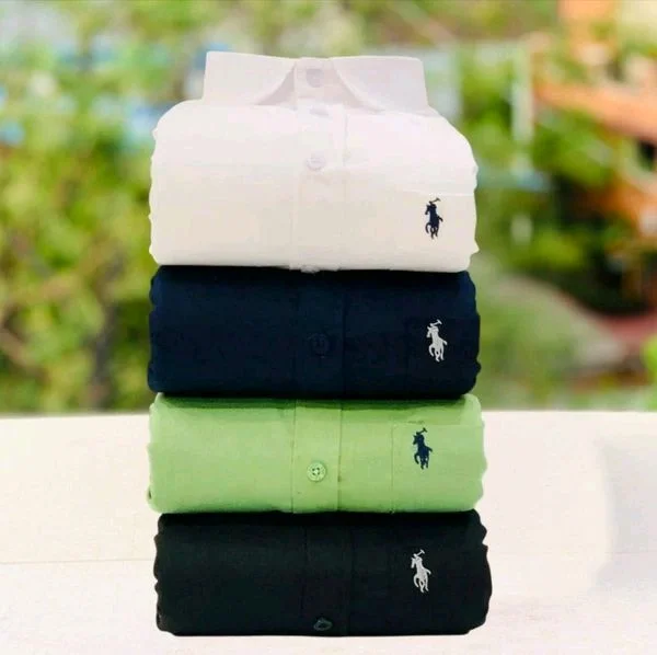 RL Polo Plain Shirts Combo Of 4pcs - XL-42